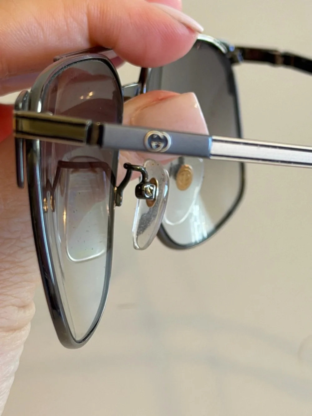 Authentic GUCCI Black/ silver Aviators